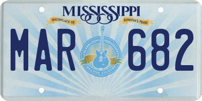 MS license plate MAR682