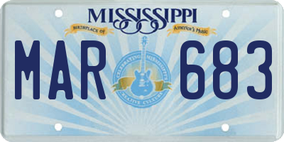 MS license plate MAR683