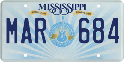 MS license plate MAR684