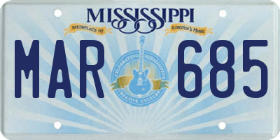 MS license plate MAR685