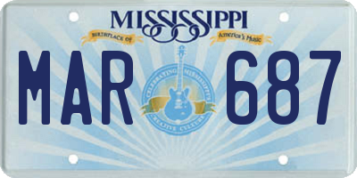 MS license plate MAR687