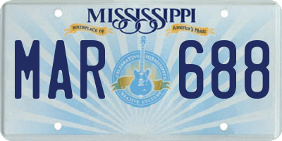 MS license plate MAR688