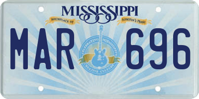 MS license plate MAR696