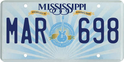 MS license plate MAR698