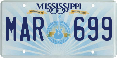 MS license plate MAR699