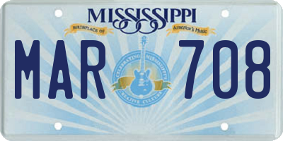 MS license plate MAR708
