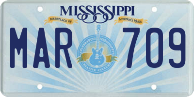 MS license plate MAR709