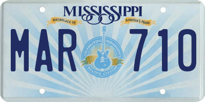 MS license plate MAR710