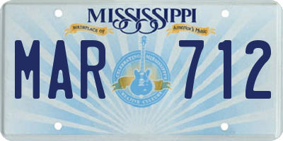 MS license plate MAR712