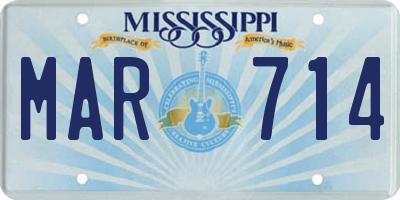 MS license plate MAR714