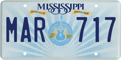 MS license plate MAR717