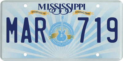 MS license plate MAR719