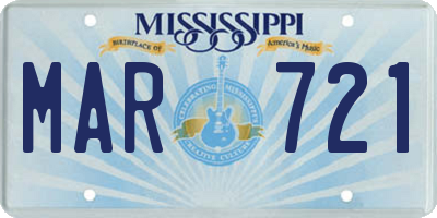 MS license plate MAR721