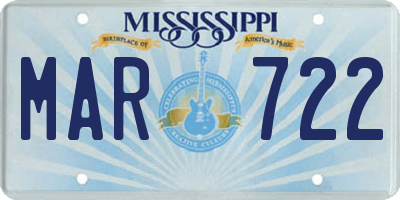 MS license plate MAR722