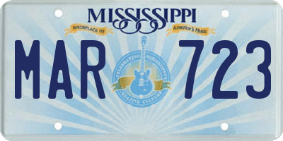 MS license plate MAR723