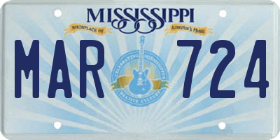 MS license plate MAR724