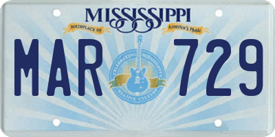 MS license plate MAR729