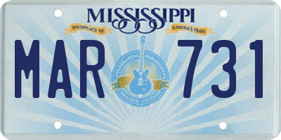 MS license plate MAR731