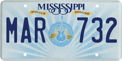 MS license plate MAR732