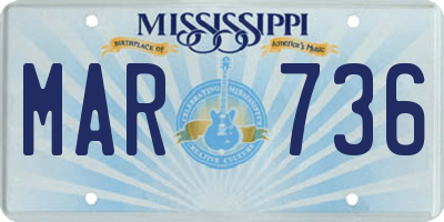MS license plate MAR736