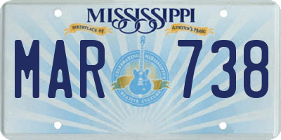 MS license plate MAR738