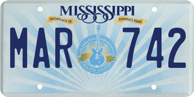 MS license plate MAR742