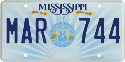 MS license plate MAR744