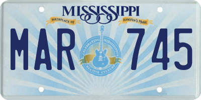 MS license plate MAR745