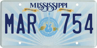 MS license plate MAR754