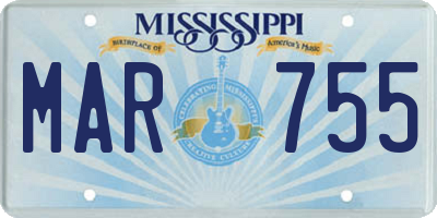 MS license plate MAR755