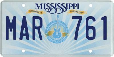MS license plate MAR761