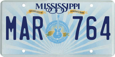 MS license plate MAR764