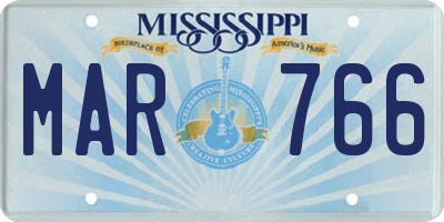 MS license plate MAR766