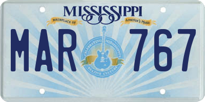 MS license plate MAR767