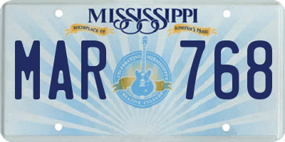 MS license plate MAR768