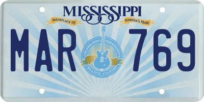 MS license plate MAR769