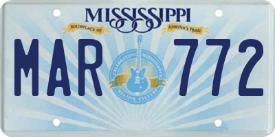MS license plate MAR772