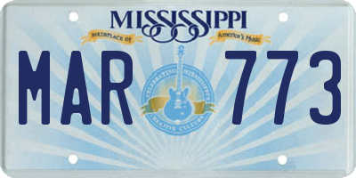 MS license plate MAR773