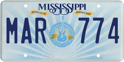 MS license plate MAR774