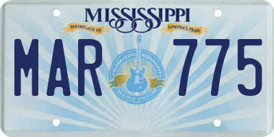 MS license plate MAR775