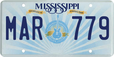 MS license plate MAR779