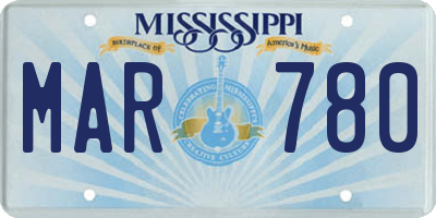 MS license plate MAR780