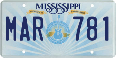MS license plate MAR781