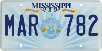 MS license plate MAR782