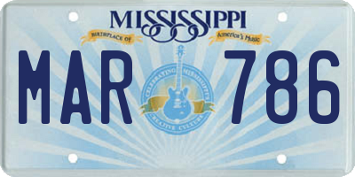 MS license plate MAR786