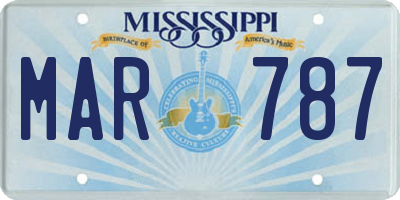 MS license plate MAR787