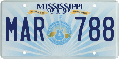 MS license plate MAR788