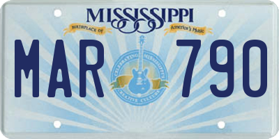 MS license plate MAR790