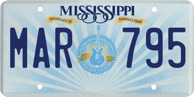 MS license plate MAR795