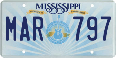 MS license plate MAR797